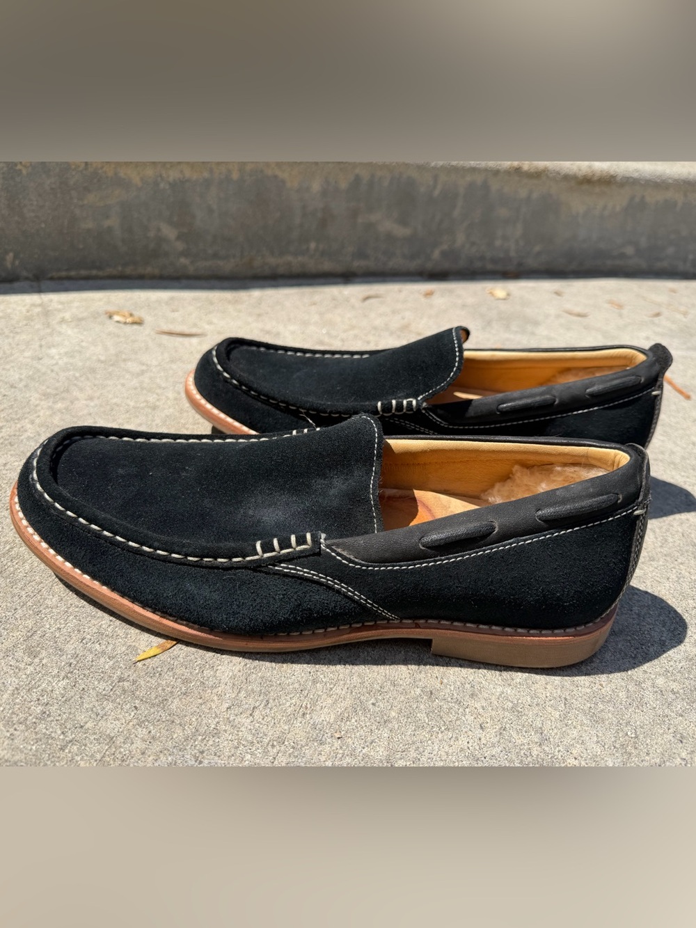 UGG Black Suede Men's Slip-On Moccasin Loafers